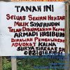 Plang Kepemilikan Tanah Milik Khailani Diduga Dirusak atau Ditimpa oleh Pihak Lawan Sengketa