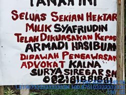 Plang Kepemilikan Tanah Milik Khailani Diduga Dirusak atau Ditimpa oleh Pihak Lawan Sengketa
